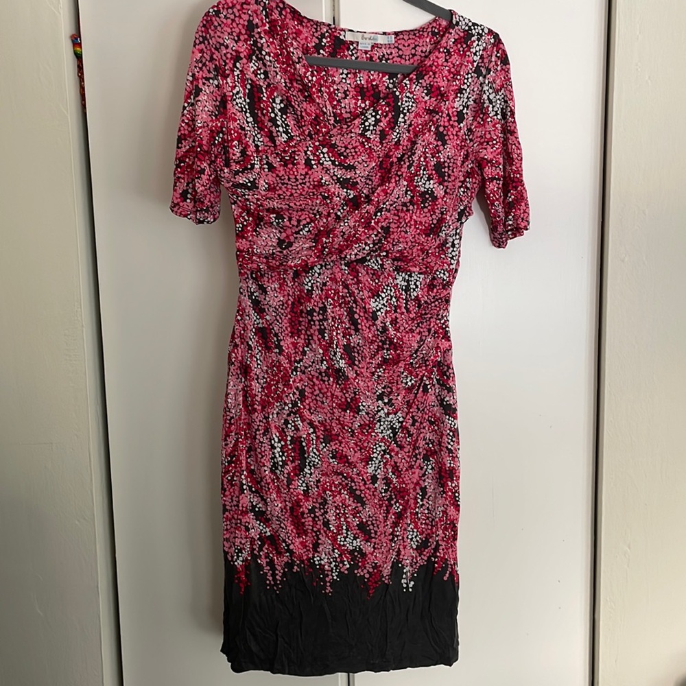 Boden floral ruched midi dress